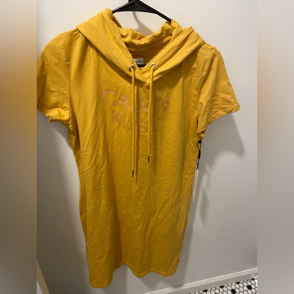 Calvin Klein new hooded tshirt dress